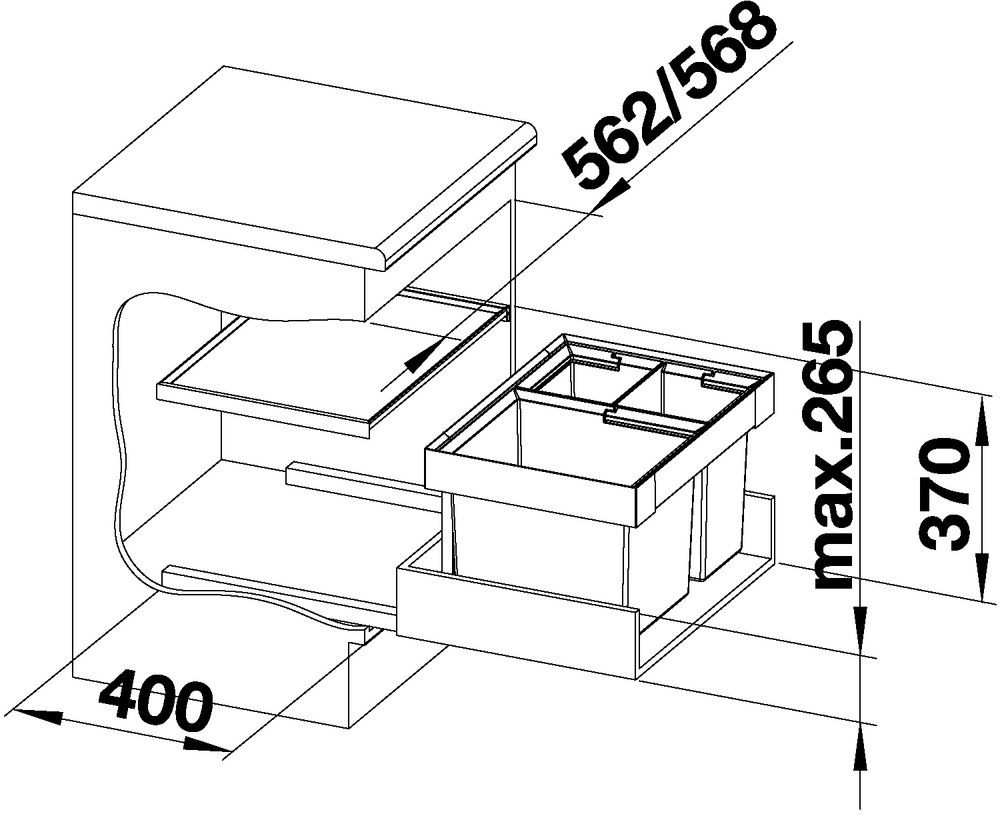 Smetný kôš BLANCO Flexon II 60/3 /3x15 L/