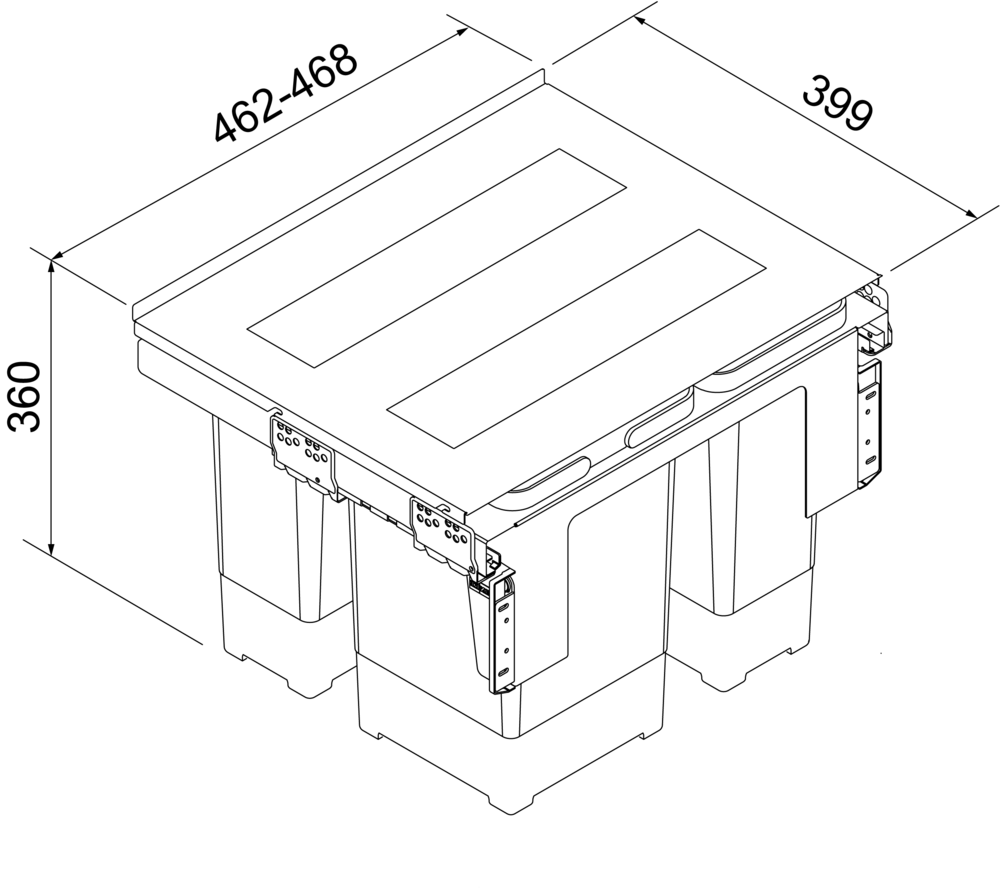 Smetný kôš FRANKE GARBO do 500´/1x8L+2x12L/