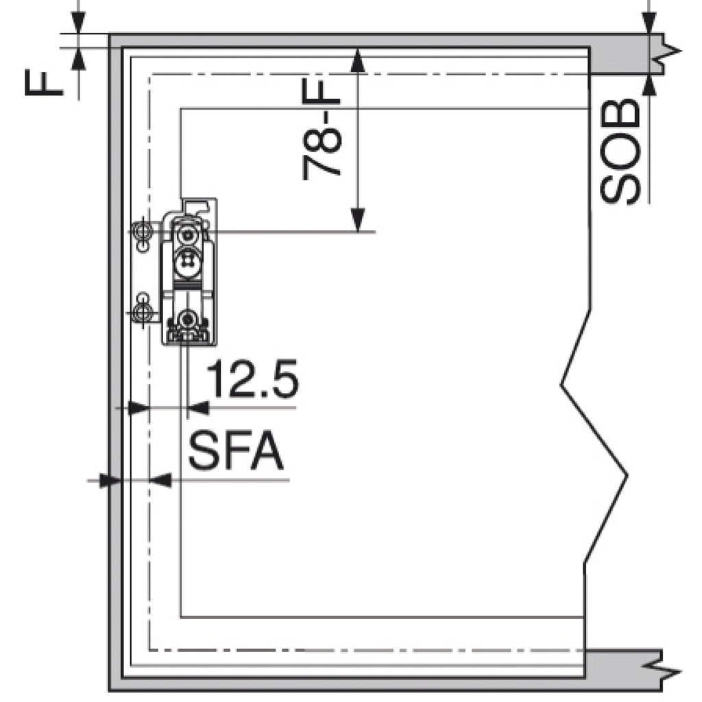 BLUM AVENTOS HK-S sada upevnenia čela na úzky hliníkový rám 