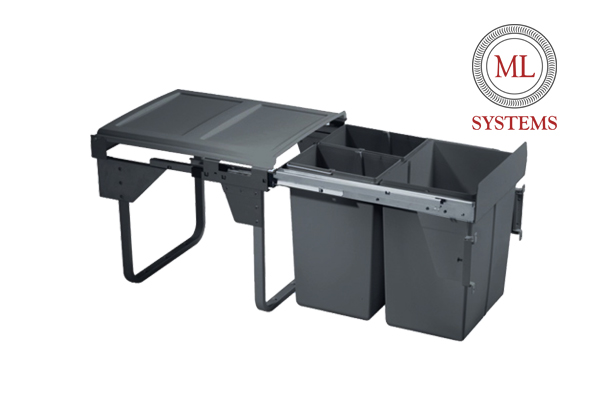 Smetný kôš ML do 450´ s tlmením s uchytením - 2x10L+20L