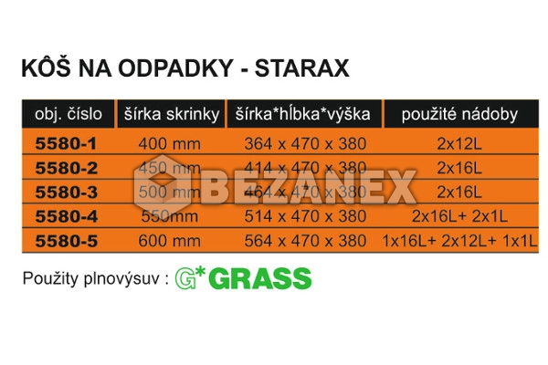 11.03 Smetn k STARAX do 400 s tlmenm /2x12L/, ks