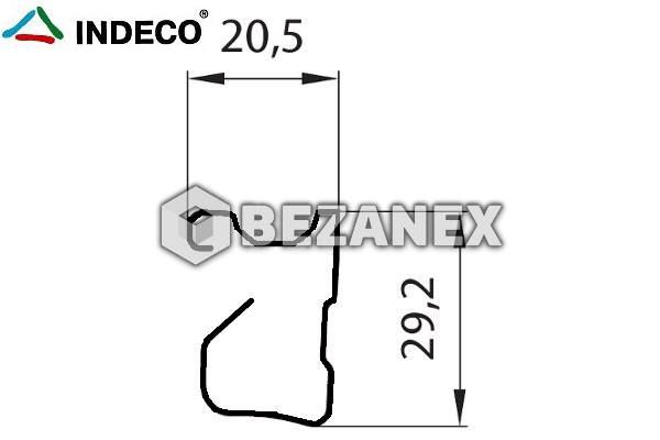 25.05 INDECO OC zvisl profil OC striebro 10mm/2,75m Concord ks