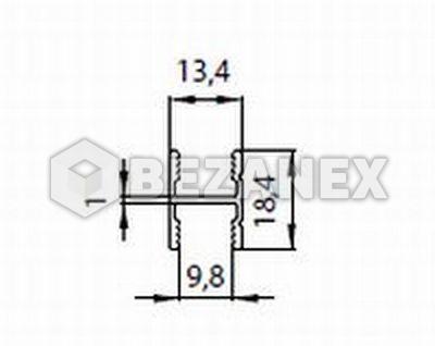25.02 Indeco H - profil  tenk  AL - oliva -  /2,55m/, ks