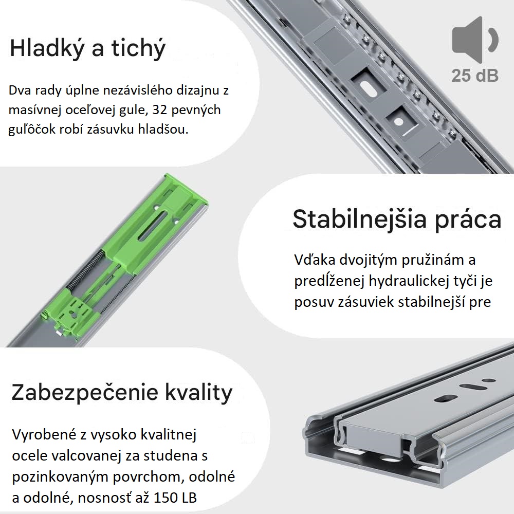 Plnovýsuv ložiskový s tlmením ATM