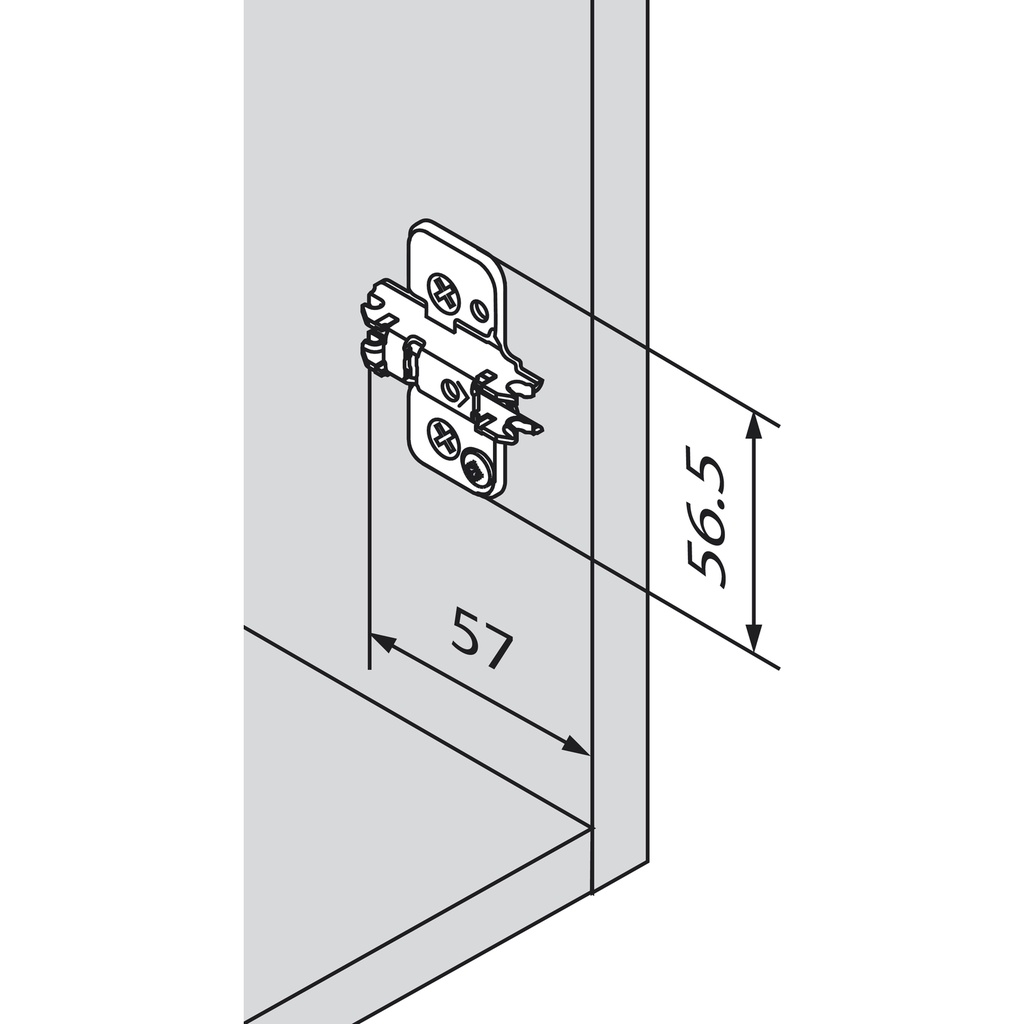 BLUM  - Komponenty - podložka 3D - krížová, excenter /173H7100/