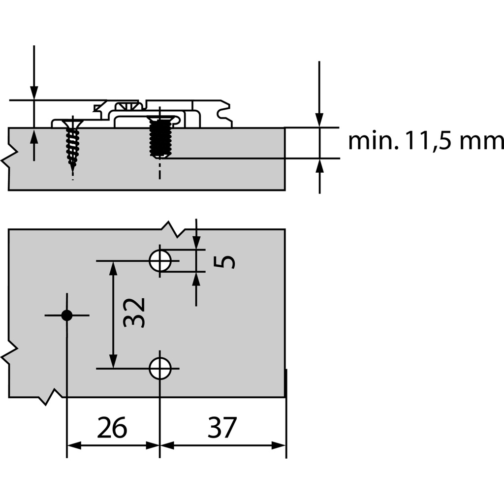 BLUM  - Komponenty - podložka navýšenie 9mm