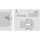 BLUM Tip on - push adaptér bielý krátky /956.1201/