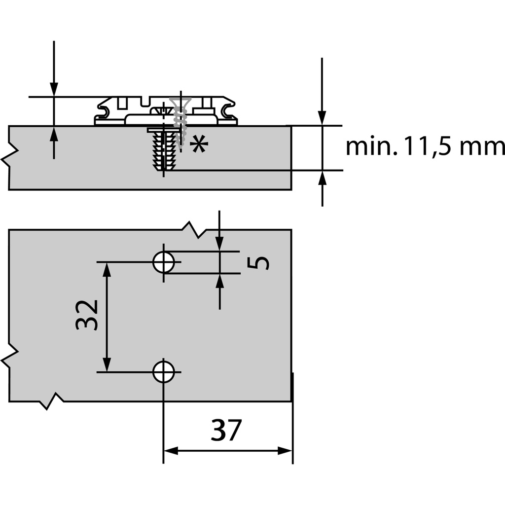 BLUM  - Komponenty - podložka 3D - ku 90° závesu - onyx /174H7130E/