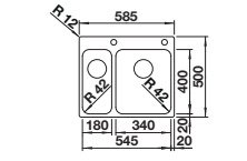 BLANCO SOLIS 340/180-IF/A
