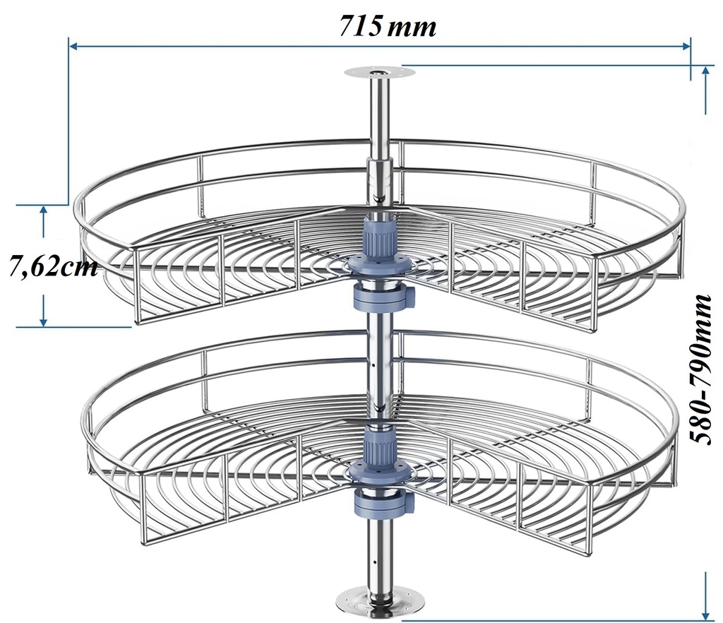 Karusel 270° lesklý chróm , priemer 720mm