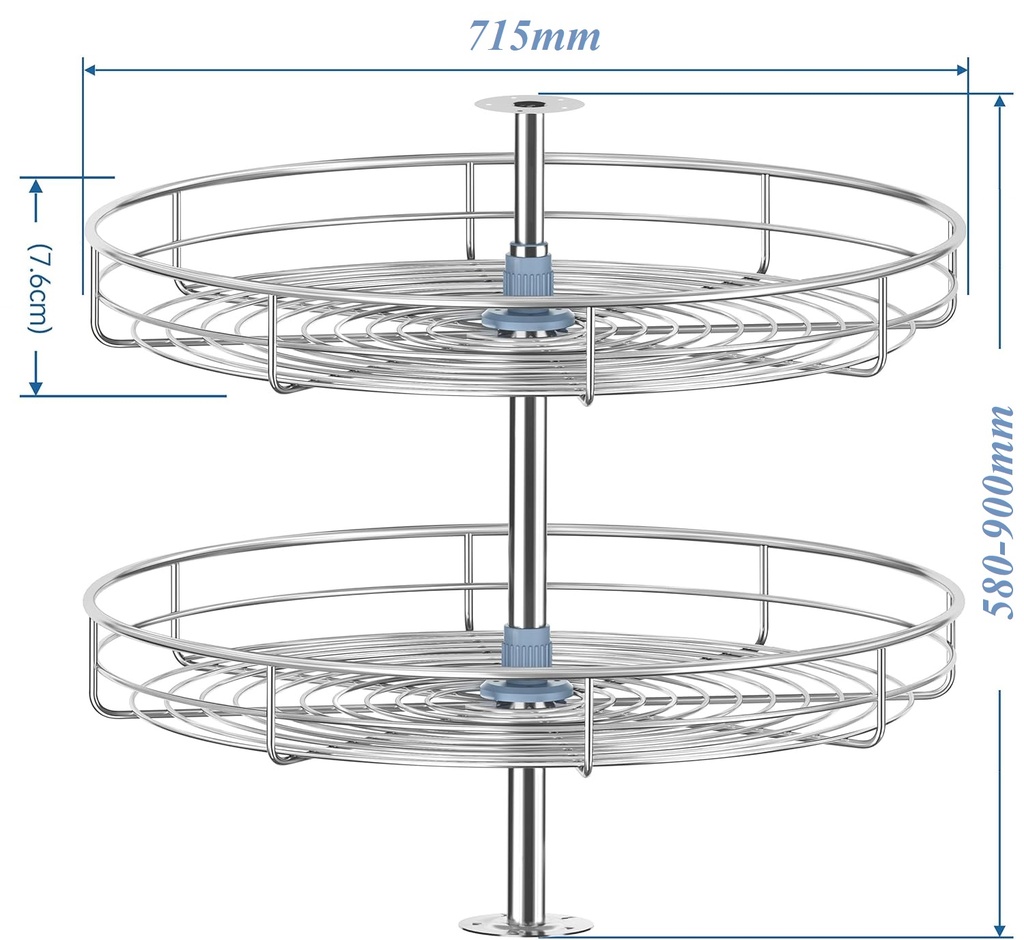 Karusel 360° lesklý chróm , priemer 710mm