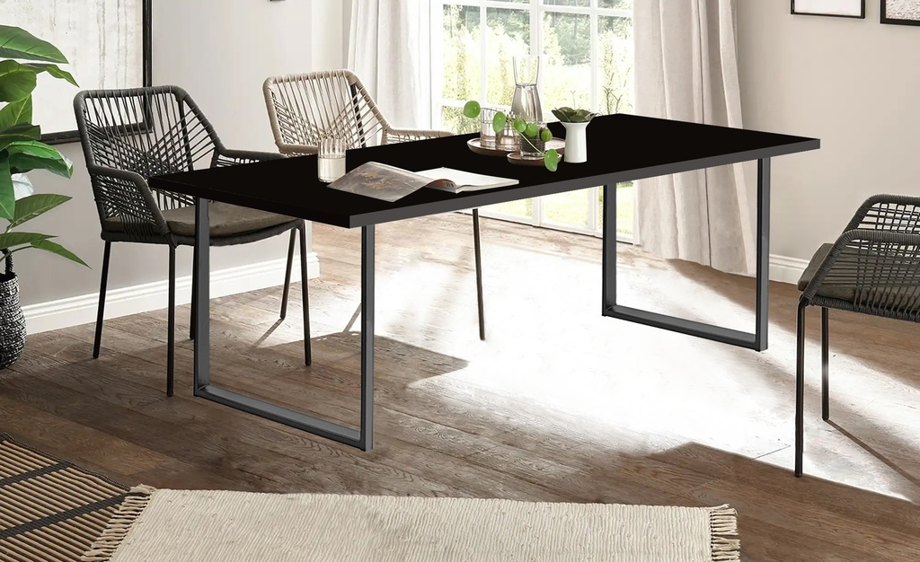Jedálenský stôl /1500x900/ - 190 PR  Čierna Gravír - Noha - MILANO - /V710*Š780/  