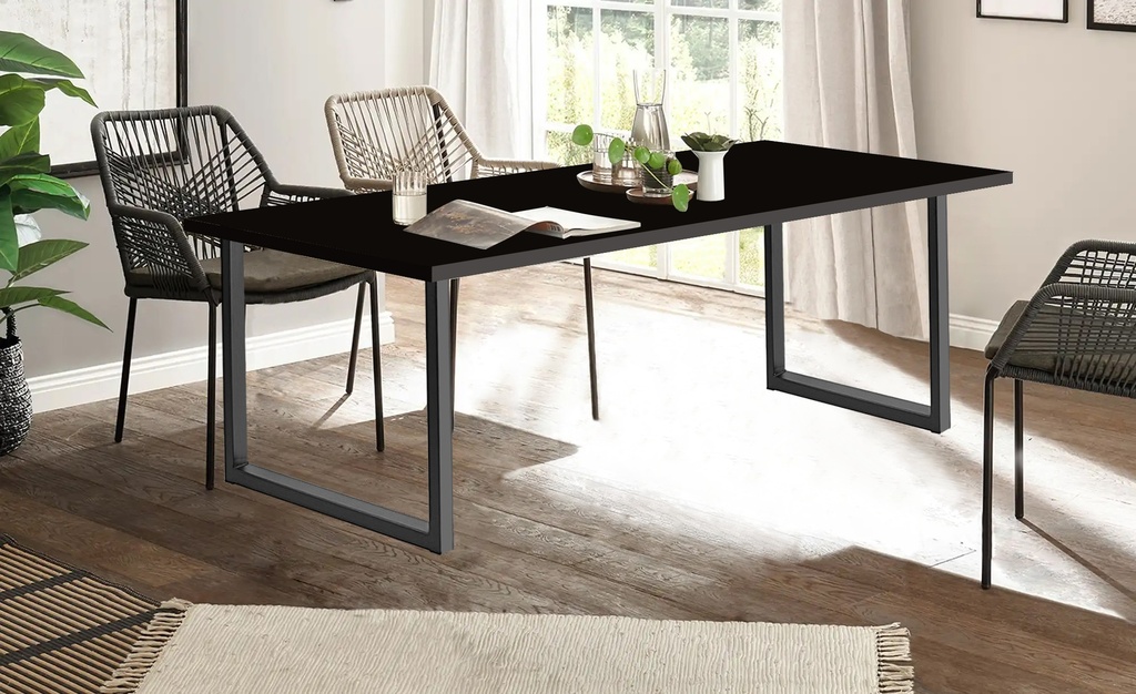 Jedálenský stôl /1500x900/ - 190 PR  Čierna Gravír - Noha - MILANO - /V710*Š780/  