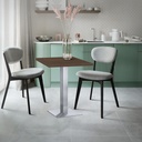 Kaviarenský Stôl /670x670x36/ - H3732 ST10 Hickory Hnedý - Stolová podnož 740mm Hranatá NEREZ 