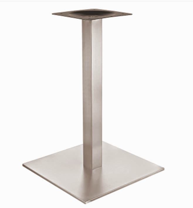 Kaviarenský Stôl /670x670x36/ - H3732 ST10 Hickory Hnedý - Stolová podnož 740mm Hranatá NEREZ 