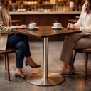 Kaviarenský Stôl /670x670x36/ - H3711 ST9 Orech Carini tabakový - Stolová podnož 740mm Okrúhla Nerez