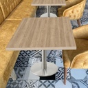 Kaviarenský Stôl /670x670x36/ - H3326 ST28 Dub Gladstone šedo béžový - Stolová podnož 740mm Okrúhla Nerez