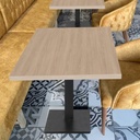 Kaviarenský Stôl /670x670x36/ - H1377 ST36 Dub Orleans pieskový - Stolová podnož 740mm Hranatá ČIERNÁ