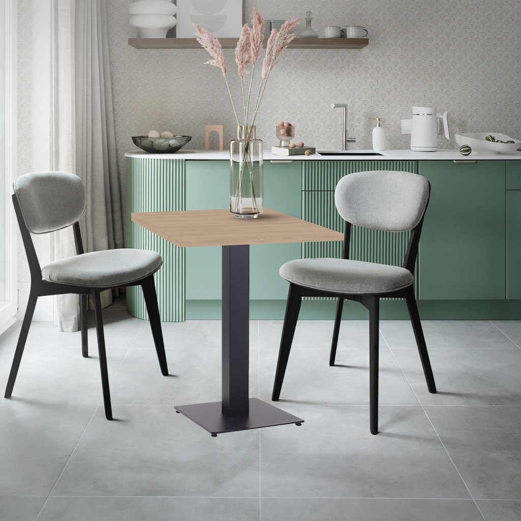Kaviarenský Stôl /670x670x36/ - H1377 ST36 Dub Orleans pieskový - Stolová podnož 740mm Hranatá ČIERNÁ