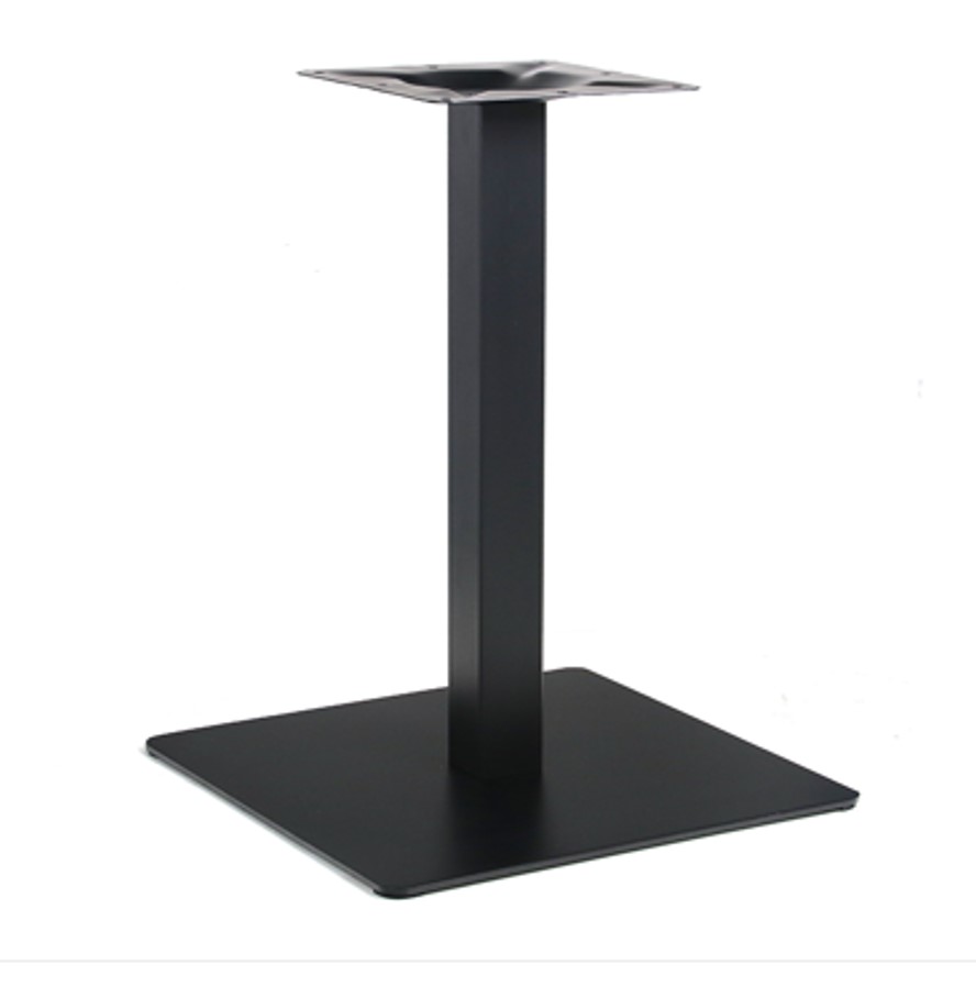 Kaviarenský Stôl /670x670/ - F501 ST2 Hliník Kartáčovaný - Stolová podnož 740mm Hranatá ČIERNÁ