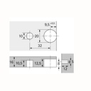 Excenter Titus - nikel - 20x10x12.5mm zo šróbom