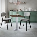 Kaviarenský Stôl /670x670x36/ - H3732 ST10 Hickory Hnedý - Stolová podnož 740mm Hranatá NEREZ 