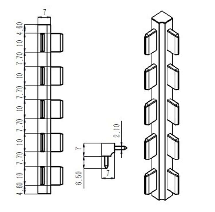 SISO dvojstranná spojka na panel - 90mm bielý 