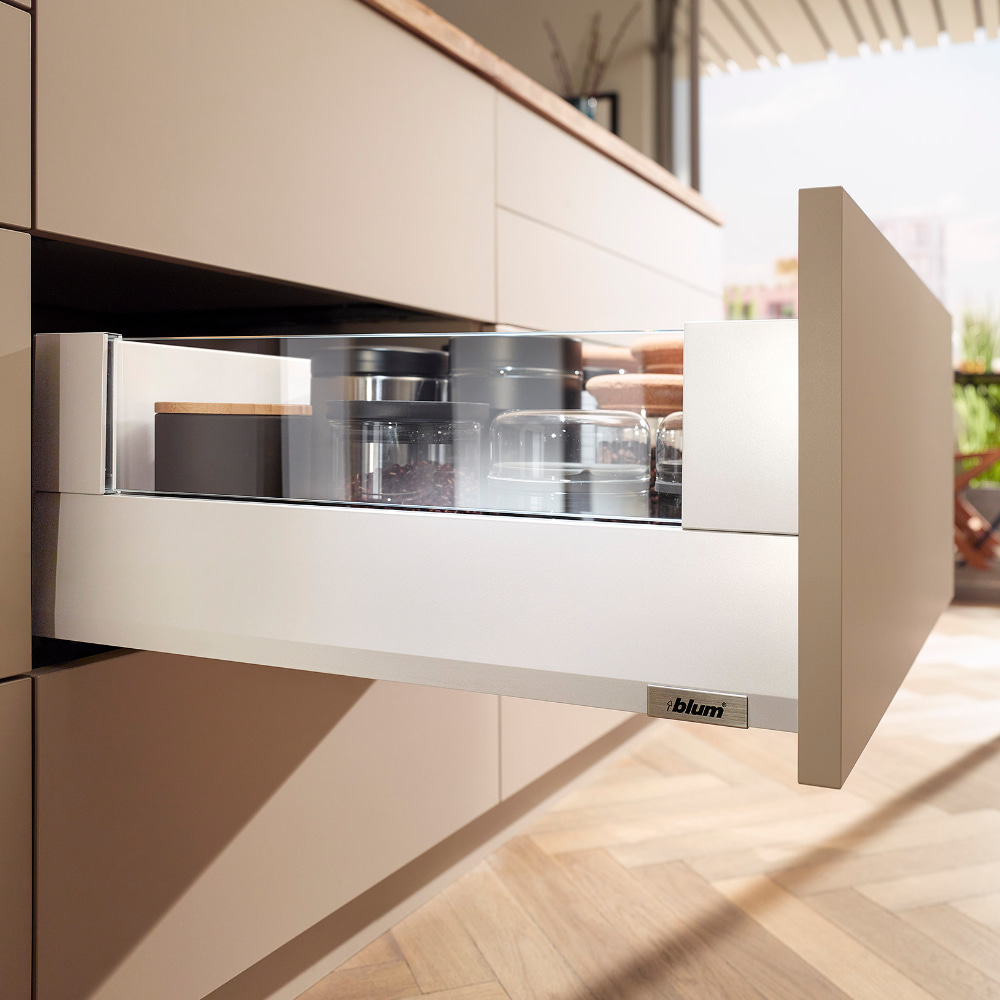 BLUM -  Merivobox - sada výška E - BOXCOVER - Blumotion - 40kg - BIELA