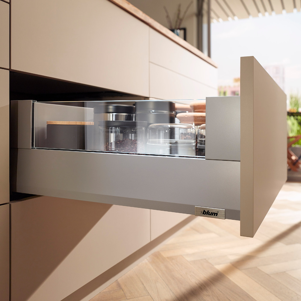 BLUM -  Merivobox - sada výška E - BOXCOVER - Blumotion - 40kg - SIVÁ MATNÁ