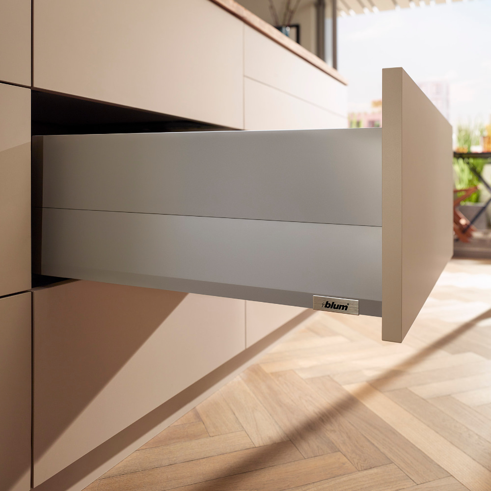 BLUM - Merivobox - sada výška  E - BOXCAP - Blumotion - 40kg - SIVÁ MATNÁ