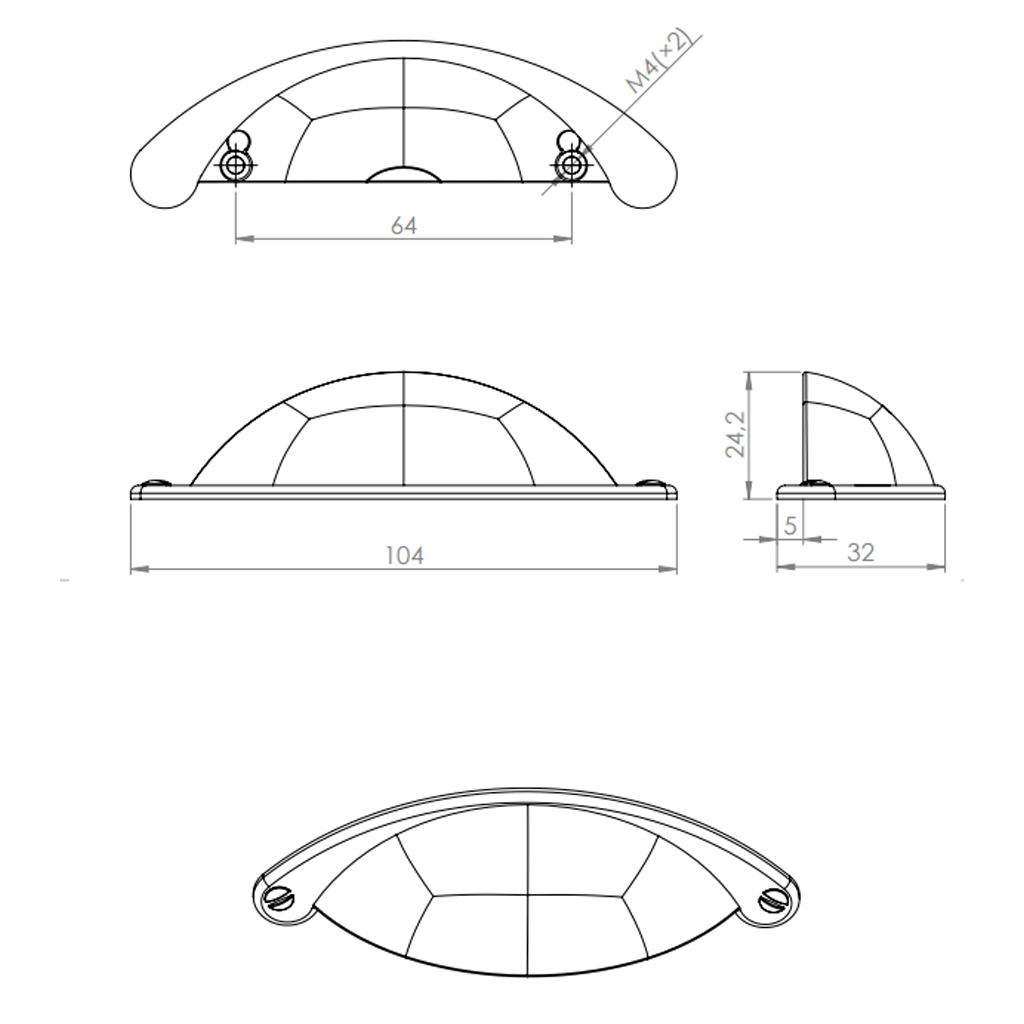 Rustikálna úchytka Cona 64 mm Staromosadz brúsená