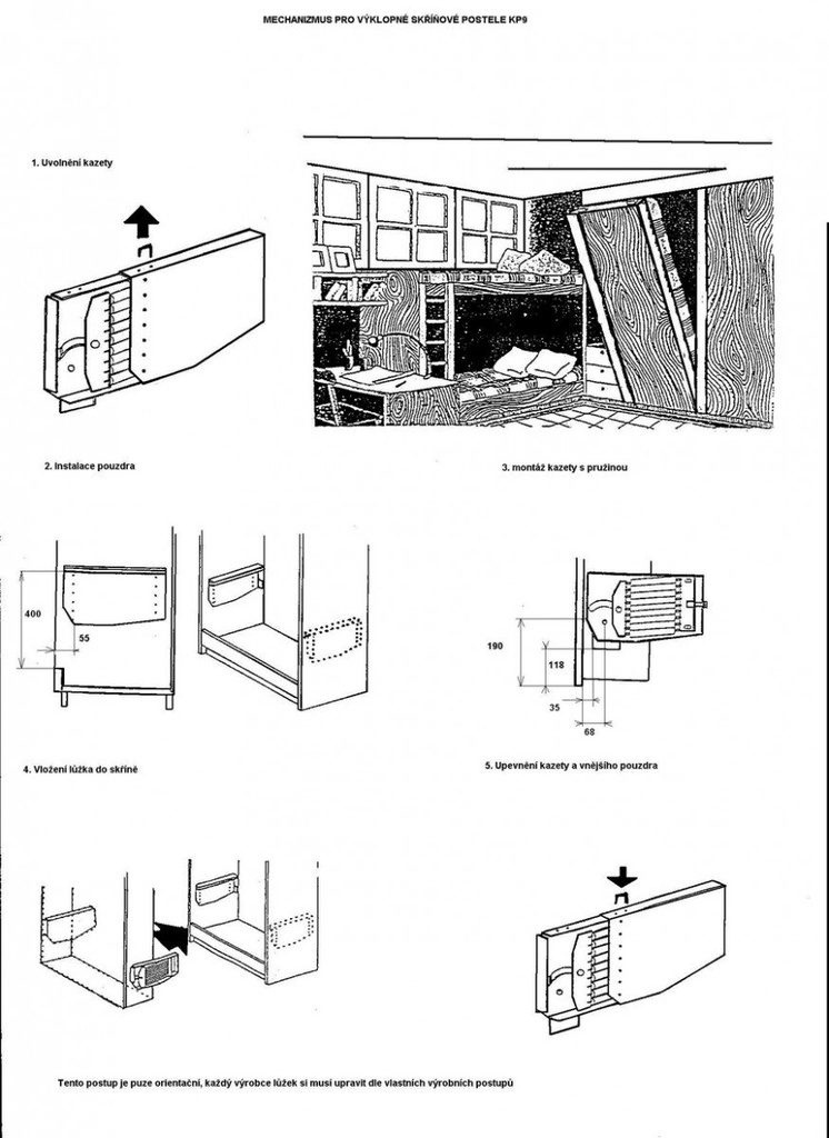 Výklop na postel  - KP 9