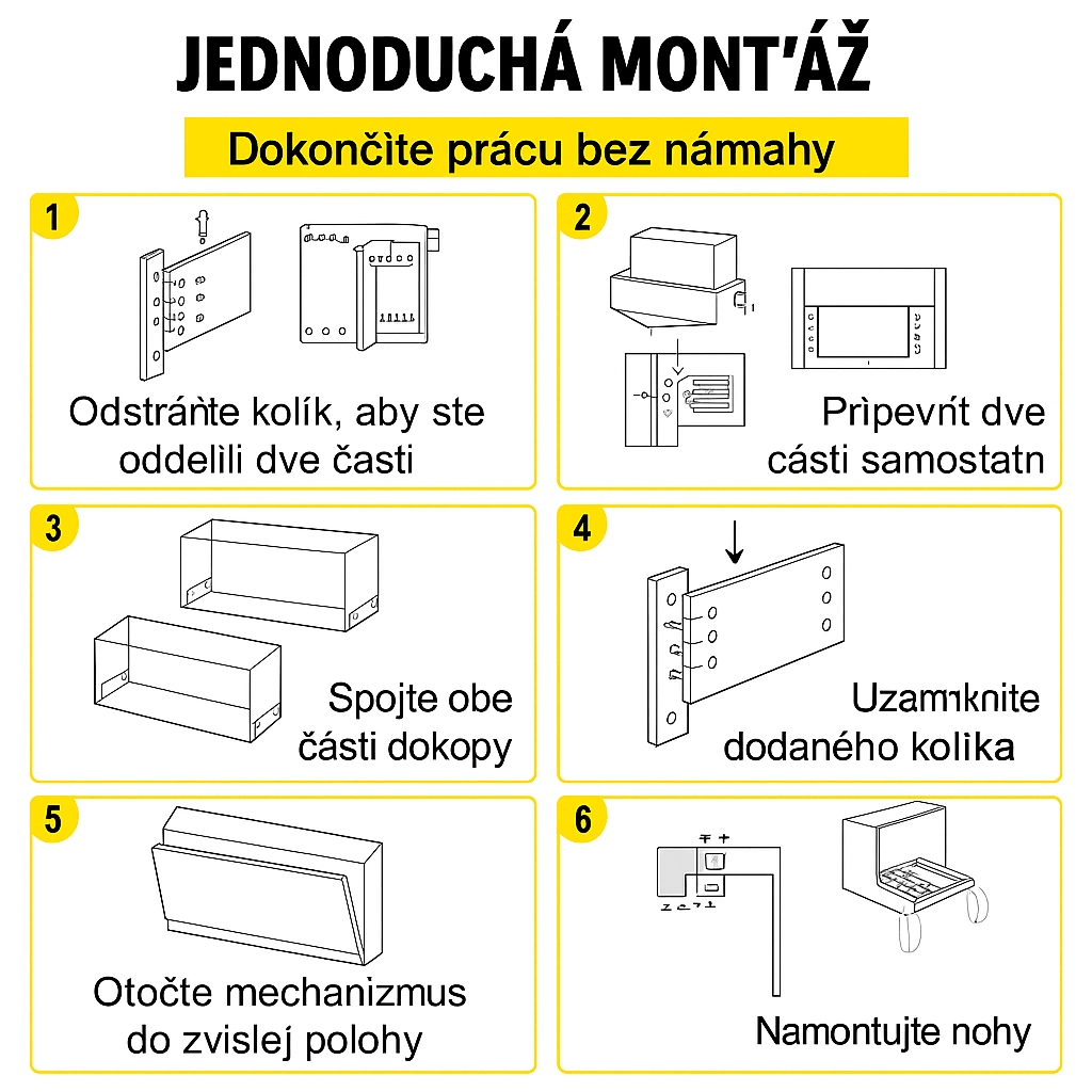Výklop na posteľ zo steny - Komplet sada aj s nohami + montážné konzoly