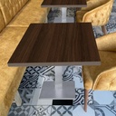 Kaviarenský Stôl /670x670x36/ -Falco -  Y612 FS22  Thermo Oak - Stolová podnož 740mm Hranatá NEREZ