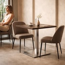 Kaviarenský Stôl /670x670x36/ -Falco -  Y612 FS22  Thermo Oak - Stolová podnož 740mm Hranatá NEREZ