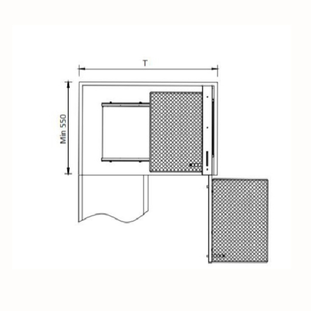 ML systems - Magic corner s bielým dreveným dnom/chróm centrálný - univerzálný L+P