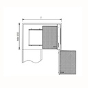 ML systems - Magic corner s bielým dreveným dnom/chróm centrálný - univerzálný L+P