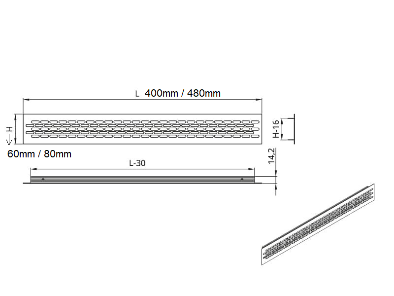 Vetracia mriežka AL - vo farbe - biela 