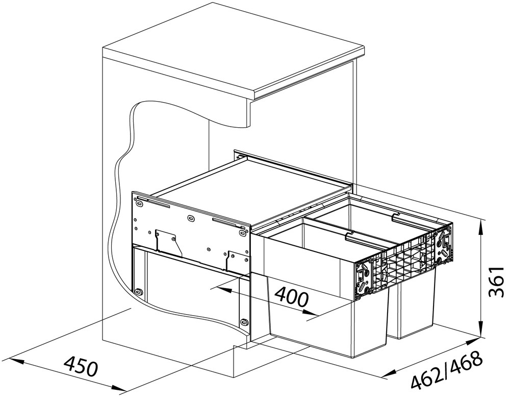 Smetný kôš BLANCO Select 50/2 s tlmením /2x19L/
