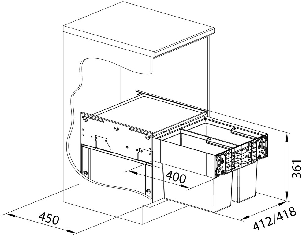Smetný kôš BLANCO Select II 45/2 s tlmením /2x16L/
