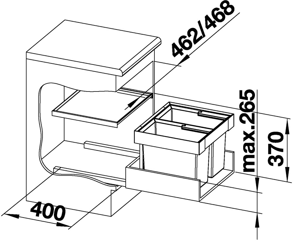 Smetný kôš BLANCO Flexon II 50/2  /2x19/L