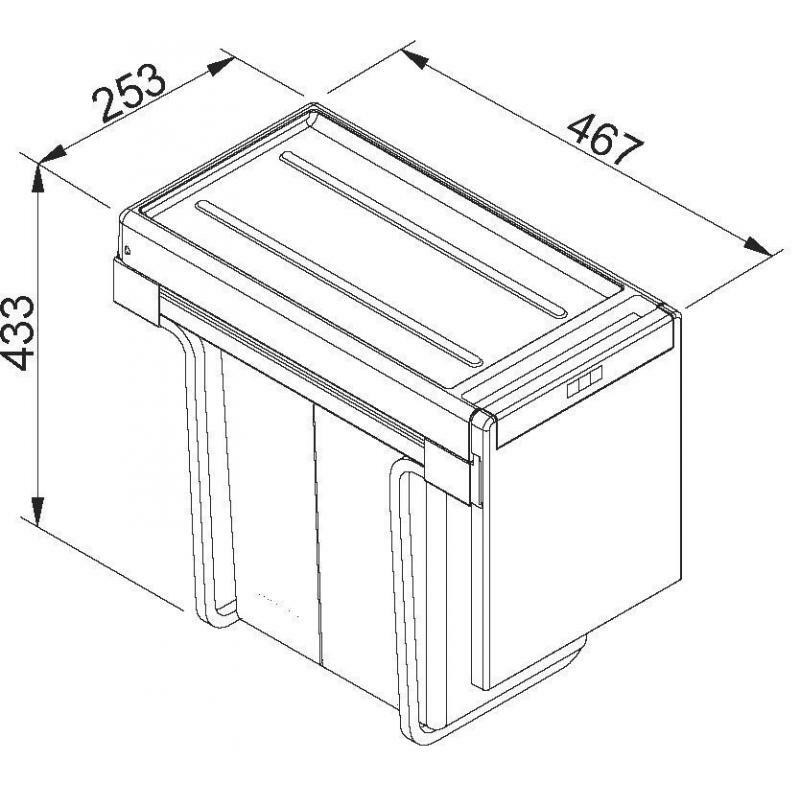 Smetný kôš FRANKE CUBE 30 /2x15L/   