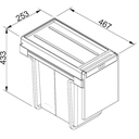 Smetný kôš FRANKE CUBE 30 /2x15L/   
