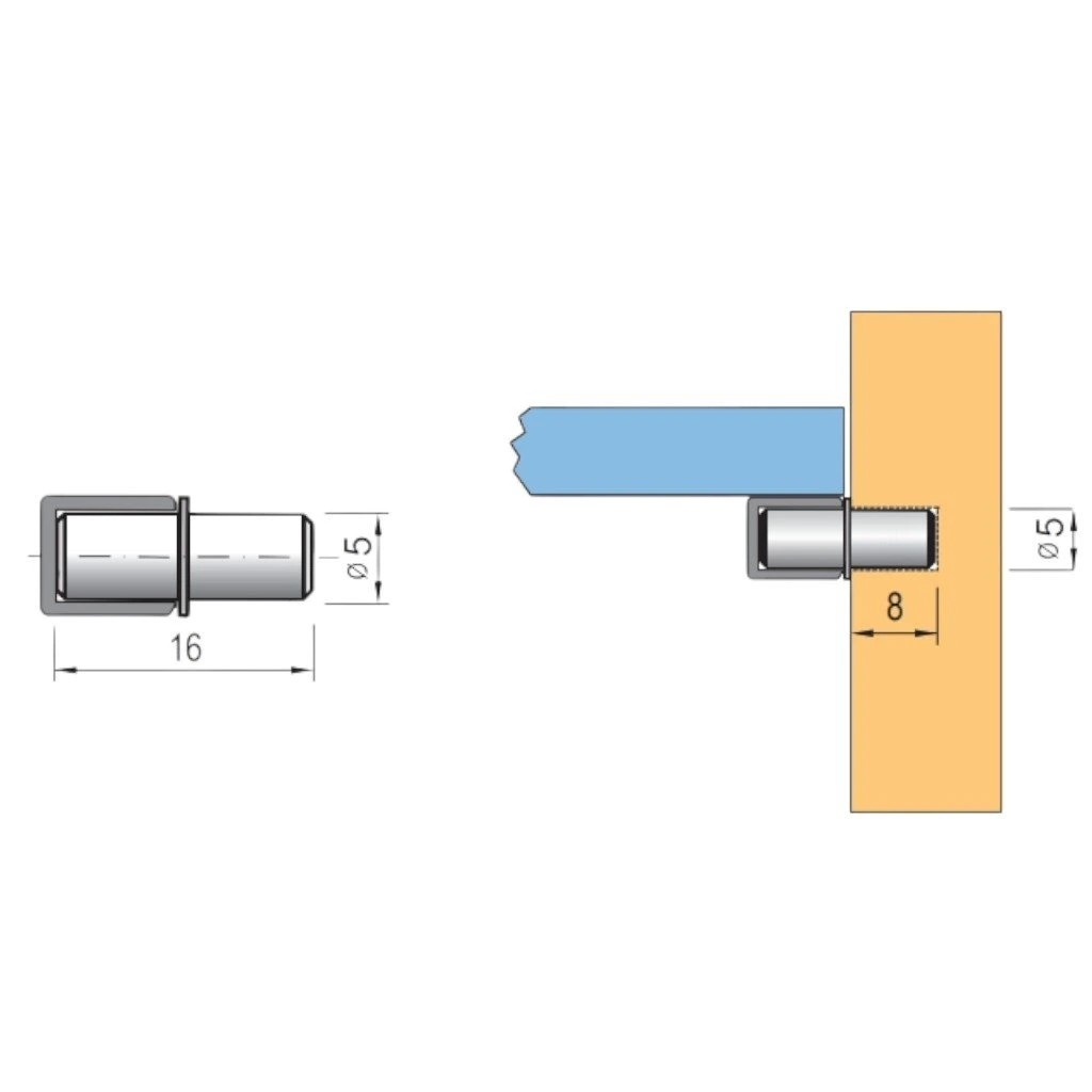 Podperka pod sklo s transparentnou gumičkou malou 5/5 
