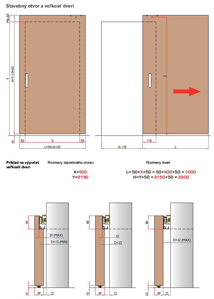Terno - Magic 2 - 1100mm - sada na posuvné dvere - 80kg