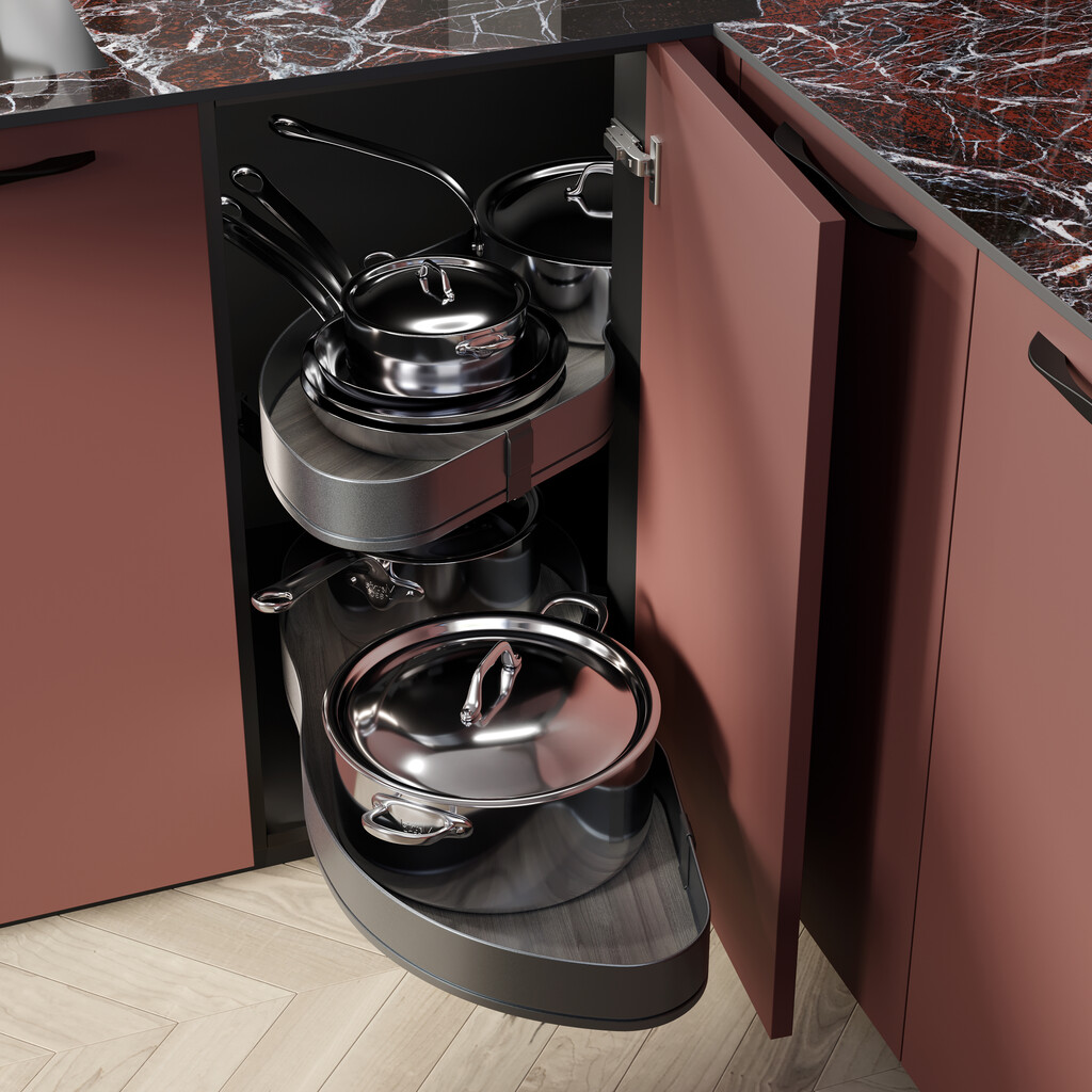 Harmony - Ladvinový rohový kôš oceľový s kombináciou dreva - Antracit 