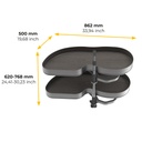 Harmony - Ladvinový rohový kôš oceľový s kombináciou dreva - Antracit 