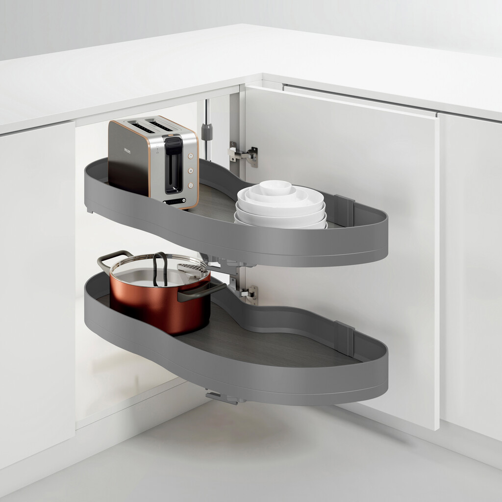 Harmony - Ladvinový rohový kôš oceľový s kombináciou dreva - Antracit 