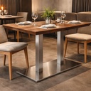 Stolová  podnož 740mm - Hranatý NEREZ DUO