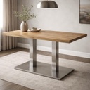 Stolová  podnož 740mm - Hranatý NEREZ DUO